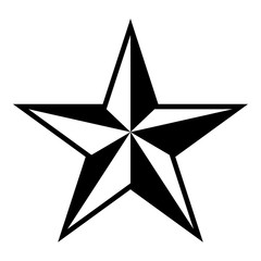 Star five corners Pentagonal star icon black color vector illustration flat style image - obrazy, fototapety, plakaty
