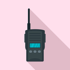 Walkie talkie icon. Flat illustration of walkie talkie vector icon for web design - obrazy, fototapety, plakaty