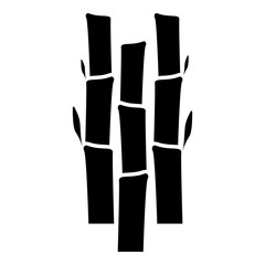 Bamboo with leafs Nature plant icon black color vector illustration flat style image