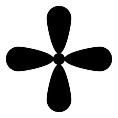 Petal cross Cross monogram Religious cross icon black color vector illustration flat style image