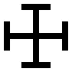 Cross gibbet resembling hindhead Cross monogram Religious cross icon black color vector illustration flat style image
