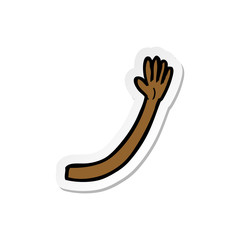 sticker of a cartoon arm