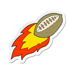 sticker of a cartoon flying football