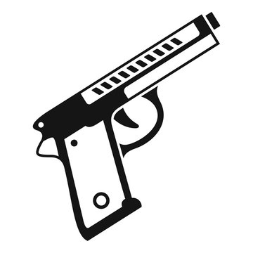Pistol icon. Simple illustration of pistol vector icon for web design isolated on white background