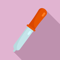 Lab pipette icon. Flat illustration of lab pipette vector icon for web design