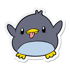 sticker of a cute cartoon penguin