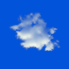 Fototapeta na wymiar White cloud. Isolated on blue background. Vector.