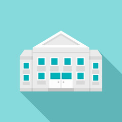 Courthouse building icon. Flat illustration of courthouse building vector icon for web design