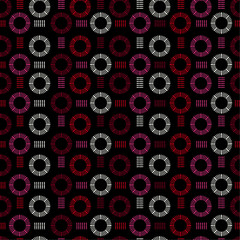 Retro colorful Hand drawn line circle round shape seamless pattern vector design for fashion ,fabric, wallpaper and all prints