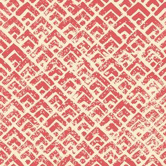 Pink and white seamless pattern in grunge style. Vintage print for textiles. Vector illustration.