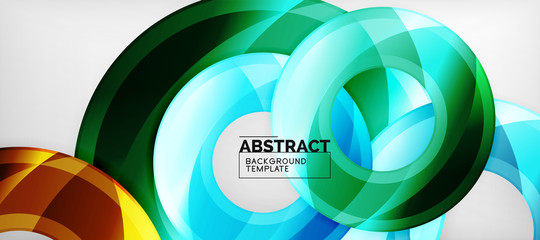 Obraz premium Glossy circles geometric background