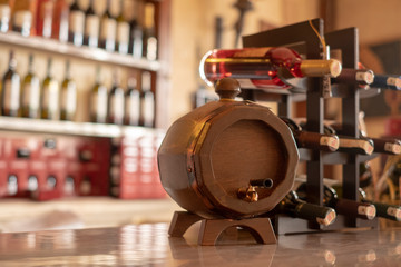 miniature wine barrel