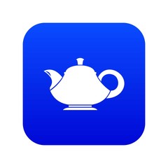 Teapot icon digital blue for any design isolated on white vector illustration