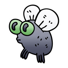 quirky gradient shaded cartoon fly