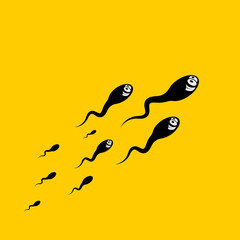 Crazy sperm vector illustration. 