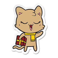 sticker of a cartoon cat