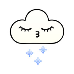 gradient shaded cartoon snow cloud