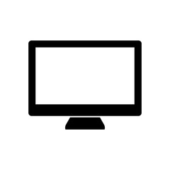 Monitor computer icon simple flat style illustration isolated on white