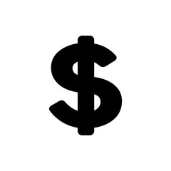Dollar sign icon simple flat style illustration isolated on white