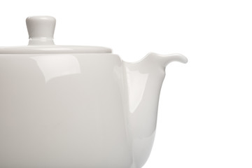 white teapot isolated on white background
