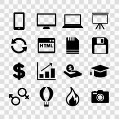 Simple flat style ui design icons isolated