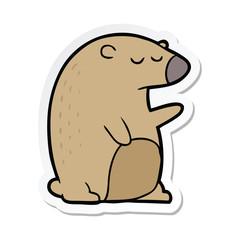 sticker of a cartoon bear