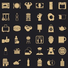 Food for breakfast icons set. Simple style of 36 food for breakfast vector icons for web for any design