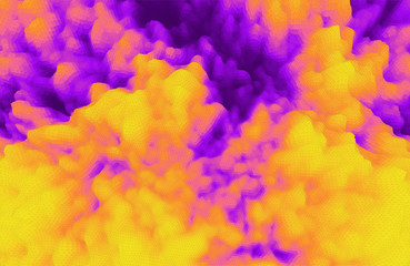 Fire and smoke. Mosaic. 3d perspective grid background texture. Abstract vector illustration.