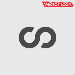 Fototapeta premium Infinity icon isolated sign symbol and flat style for app, web and digital design. Vector illustration.