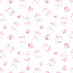 pattern for girls with pacifier and milk bottle