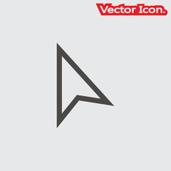 Mouse arrow icon isolated sign symbol and flat style for app, web and digital design. Vector illustration.