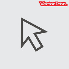 Fototapeta premium Mouse arrow icon isolated sign symbol and flat style for app, web and digital design. Vector illustration.