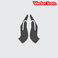 pray icon isolated sign symbol and flat style for app, web and digital design. Vector illustration.