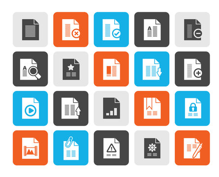 Different types of Document icons - vector icon set