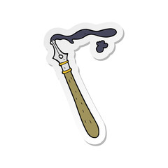 sticker of a cartoon fountain pen