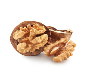 Tasty walnut on white background