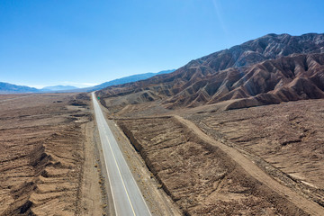 Fototapeta na wymiar Mountains along the Dasht-e Lut Desert in Iran, taken in January 2019 taken in hdr