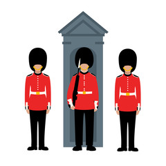 Queen's Guard, vector illustration, flat style