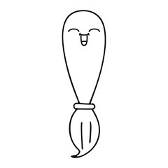 line drawing cartoon paint brush
