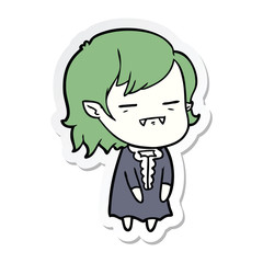 sticker of a cartoon undead vampire girl