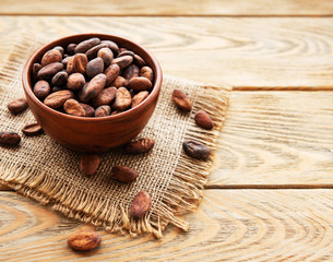 Bowl with Cocoa beans