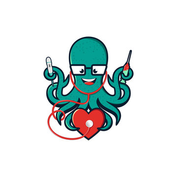 mascot doctor octopus design
