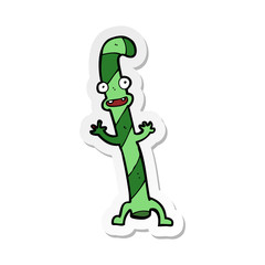 sticker of a cartoon dancing christmas candy cane
