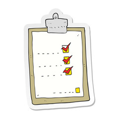sticker of a cartoon check list