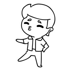 line drawing kawaii 1950 cute boy