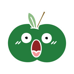 flat color retro cartoon juicy apple