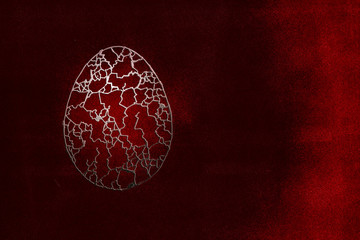 easter egg with ornaments on the textured background