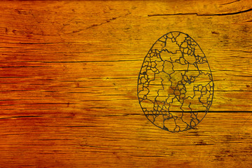 easter egg with ornaments on the textured background