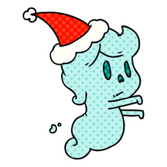 christmas cartoon of kawaii ghost