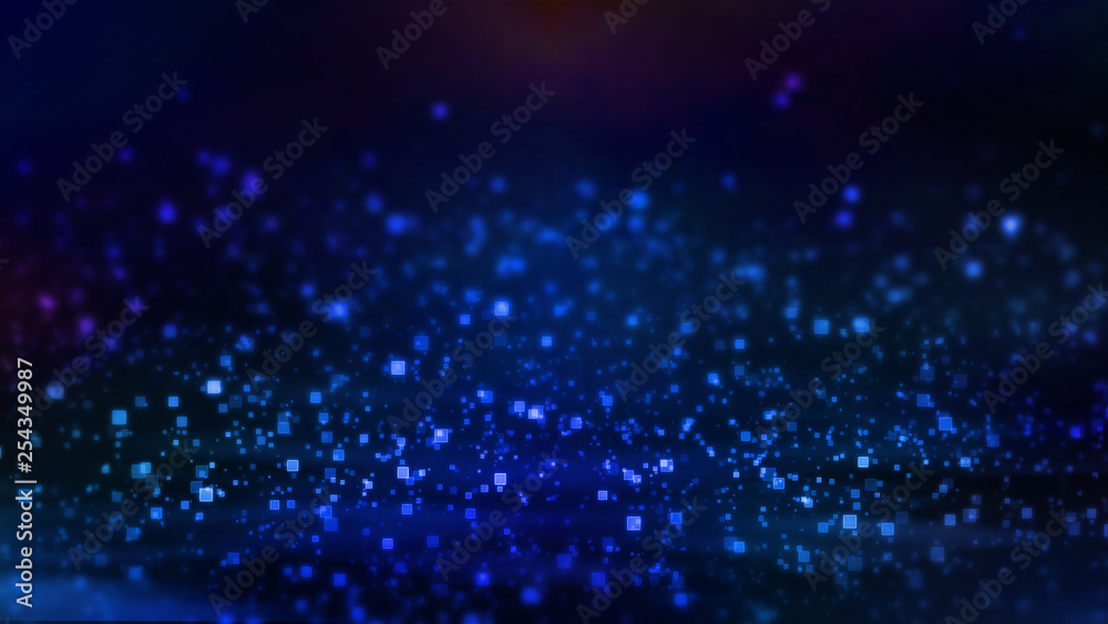 Poster 3d rendering of abstract technology rectangle geometry waves selective focus background. for deep ma
